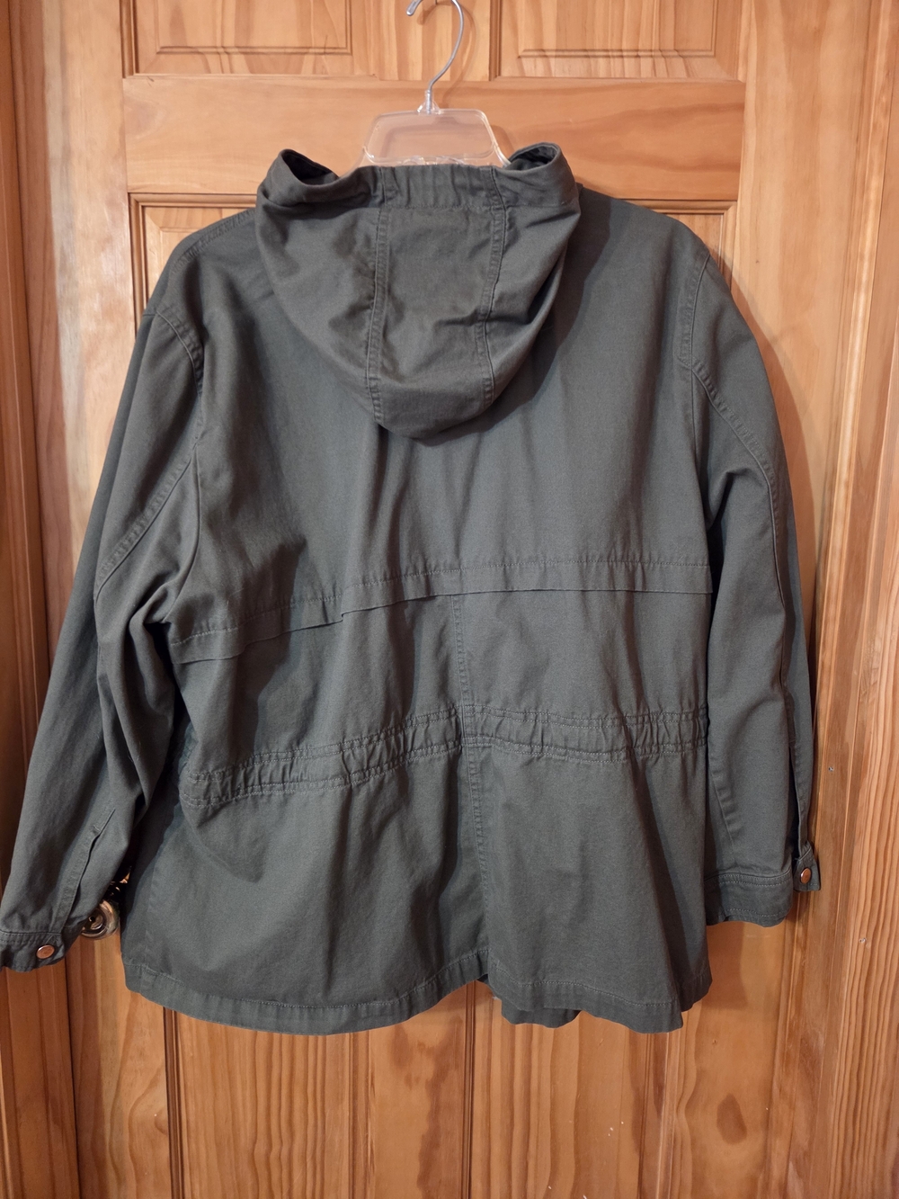 St. John's Bay Olive Green Hooded Utility Jacket - Picture 4 of 4